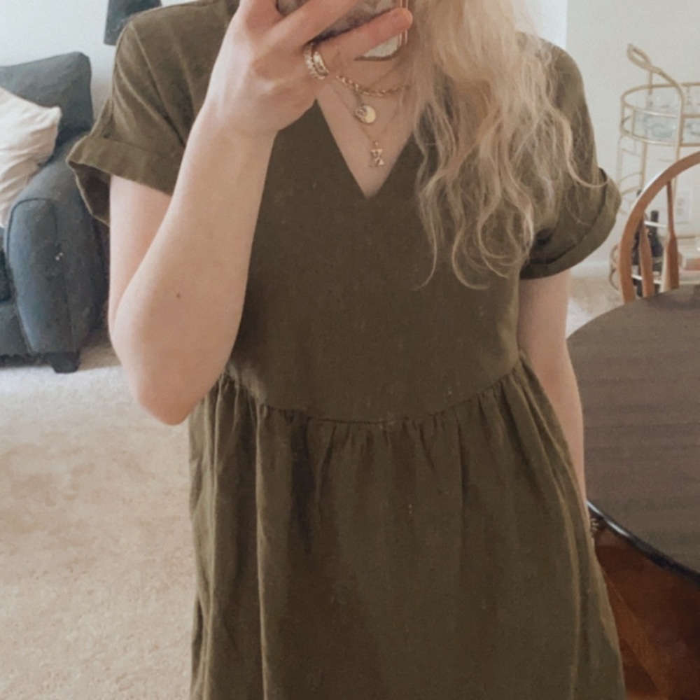 Universal Thread Linen blend Green Dress